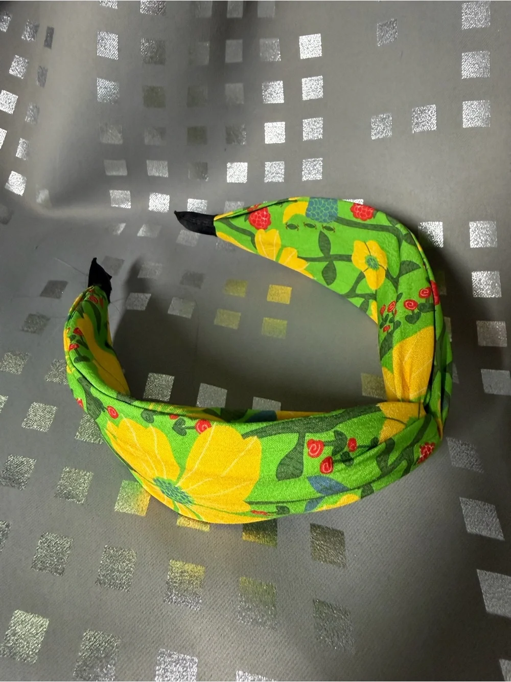 Adult Bright 60s Style Floral Knotted Headband Hair Accessory